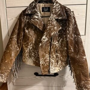 Genuine Leather & Cowhide Fringe Jacket